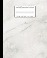 Marbled Composition Notebook: White Marble Paper Wide Ruled Notebook/Journal Paper