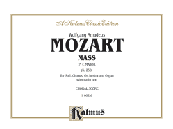 Mass in C Major, K. 258: Satb with Satb Soli (Orch.) (Latin Language Edition), Comb Bound Book