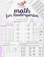 Math for kindergarten: Unicorn Math Activity Book For Kindergarten and First Grade Many Counting Skills Practice Missions Tracing Addition Cut out and Past Odd or Even Number Order