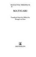 Matigari - Thiong'o, Ngugi Wa