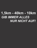 Mein Triathlontagebuch: Trainingstagebuch fr alle Triathleten &#9830; Laufen, Schwimmen, Radfahren &#9830; Logbuch fr ber 300 Eintrge &#9830; grozgiges A4+ Format &#9830; Motiv: Triathlon gib immer alles 2