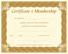 Membership Certificate (Pk of 6) - Parchment