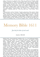 Memory Bible 1611: Just the first letter of each word