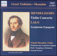Mendelssohn: Violin Concerto; Lalo: Symphonie Espagnole - Yehudi Menuhin (violin); George Enescu (conductor)