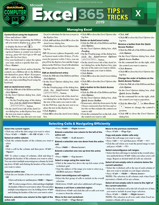 Microsoft Excel 365 Tips & Tricks - 2019: A Quickstudy Laminated Software Reference Guide - Frye, Curtis