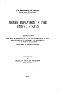 Money Inflation in the United States, a Study in Social Pathology