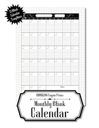 Monthly Blank Calendar: 8.5x11 Undated Calendar Fillable Templates for Office, School or Home, Sun-Sat, Pages For Notes And To-Do Agenda
