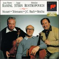 Mozart, Telemann, Reicha, J. C. Bach: Chamber Works - Isaac Stern (violin); Jean-Pierre Rampal (flute); Matthias Spaeter (lute); Mstislav Rostropovich (cello)