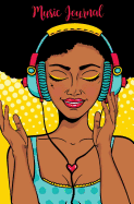 Music Journal: 120-page Blank, Lined Writing Journal for Music Lovers - Write Down Your Song Playlists (5.25 x 8 Inches / Yellow)