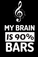My Brain Is 90 Percent Bars: Lyrics Notebook - College Rule Lined Music Writing Journal Gift Music Lovers (Songwriters Journal)
