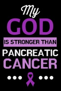 My God Is Stronger Than Pancreatic Cancer: Lined Journal Notebook for Pancreatic Cancer Survivors, Awareness Month, Purple Ribbon