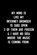 My Mind Is Like My Internet Browser. 19 Tabs Open. 3 Of Them Are Frozen & I Have No Idea Where The Music Is Coming From.: : College Ruled Line Paper Notebook Journal Composition Notebook Exercise Book (110 Page, 6 x 9 inch) Soft Cover, Matte Finish