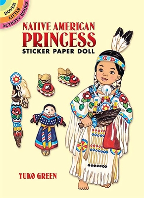 Native American Princess Sticker Paper Doll - Green, Yuko