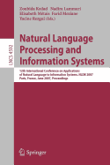 Natural Language Processing and Information Systems: 12th International Conference on Applications of Natural Language to Information Systems, Nldb 2007, Paris, France, June 27-29, 2007, Proceedings