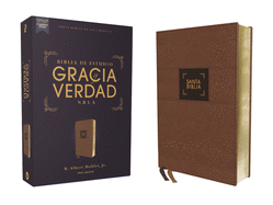 Nbla Biblia de Estudio Gracia Y Verdad, Leathersoft, Caf?, Interior a DOS Colores