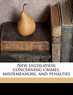 New Legislation Concerning Crimes, Misdemeanors, and Penalties