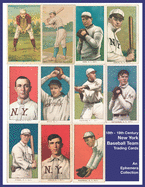 New York Baseball Team: Trade Cards Game Ephemera Collection In Color Image Paper Print For Homemade Scrapbook Journal And Collector Book Vintage History Art Blue Cover