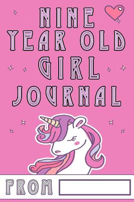 Nine Year Old Girl Journal: Black and White Ruled Journal, Journal for Girls; 9 Year Old Girl gifts - Bubbles, Unicorn