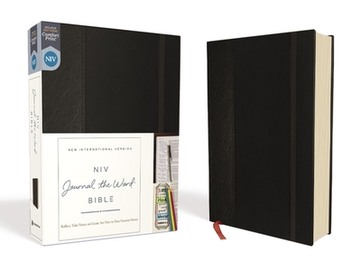 NIV, Journal the Word Bible, Hardcover, Black, Red Letter Edition, Comfort Print: Reflect, Take Notes, or Create Art Next to Your Favorite Verses - Zondervan
