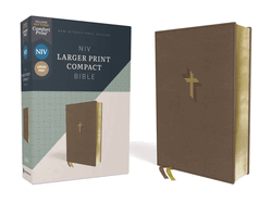 Niv, Larger Print Compact Bible, Leathersoft, Brown, Red Letter, Comfort Print