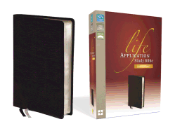 NIV, Life Application Study Bible, Second Edition, Large Print, Bonded Leather, Black, Red Letter Edition, Thumb Indexed