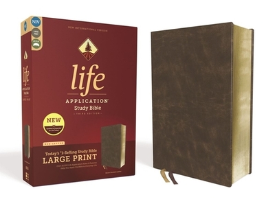 NIV, Life Application Study Bible, Third Edition, Large Print, Bonded Leather, Brown, Red Letter - Zondervan
