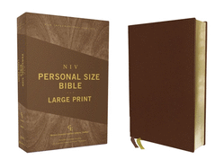 Niv, Personal Size Bible, Large Print, Genuine Leather, Buffalo, Brown, Red Letter Edition, Comfort Print