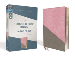 NIV, Personal Size Bible, Large Print, Leathersoft, Pink/Gray, Red Letter, Comfort Print