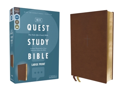 Niv, Quest Study Bible, Large Print, Leathersoft, Brown, Comfort Print: The Only Q and A Study Bible - Christianity Today Intl (Editor), and Zondervan