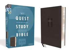 NIV, Quest Study Bible, Leathersoft, Black, Comfort Print: The Only Q and A Study Bible