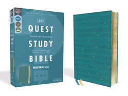 Niv, Quest Study Bible, Personal Size, Leathersoft, Teal, Comfort Print: The Only Q and A Study Bible