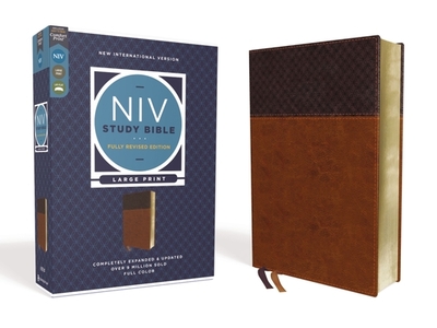 NIV Study Bible, Fully Revised Edition, Large Print, Leathersoft, Brown, Red Letter, Comfort Print - Barker, Kenneth L (Editor), and Strauss, Mark L (Editor), and Brown, Jeannine K (Editor)