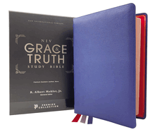 Niv, the Grace and Truth Study Bible (Trustworthy and Practical Insights), Premium Goatskin Leather, Blue, Premier Collection, Black Letter, Art Gilded Edges, Comfort Print
