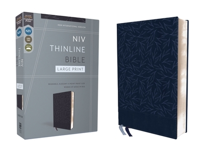 Niv, Thinline Bible, Large Print, Leathersoft, Navy, Red Letter, Comfort Print - Zondervan