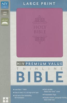NIV, Value Thinline Bible, Large Print, Imitation Leather, Pink - Zondervan