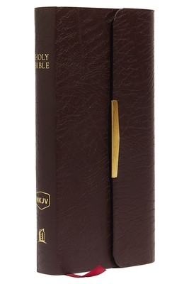NKJV, Checkbook Bible, Compact, Bonded Leather, Burgundy, Wallet Style, Red Letter: Holy Bible, New King James Version - Thomas Nelson