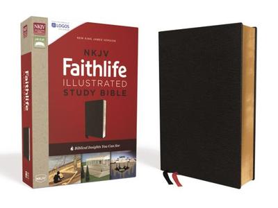 NKJV, Faithlife Illustrated Study Bible, Premium Bonded Leather, Black, Red Letter Edition: Biblical Insights You Can See - Barry, John D (Editor), and Mangum, Douglas (Editor), and Brown, Derek R (Editor)