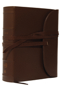 NKJV, Journal the Word Bible, Large Print, Premium Leather, Brown, Red Letter Edition: Reflect, Journal, or Create Art Next to Your Favorite Verses