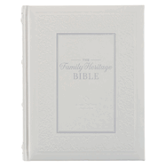 NLT Family Heritage Bible, Large Print Family Devotional Bible for Study, New Living Translation Holy Bible Faux Leather Hardcover, Additional Interactive Content, White
