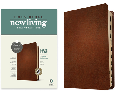 NLT Large Print Thinline Reference Bible, Filament Enabled (Genuine Leather, Brown, Red Letter) - Tyndale (Creator)