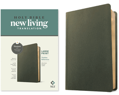 NLT Large Print Thinline Reference Bible, Filament Enabled (Genuine Leather, Olive Green, Red Letter)