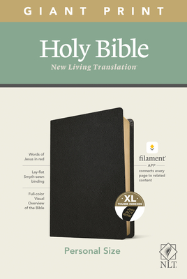 NLT Personal Size Giant Print Bible, Filament Enabled Edition (Red Letter, Genuine Leather, Black) - Tyndale (Creator)