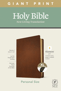 NLT Personal Size Giant Print Bible, Filament Enabled Edition (Red Letter, Genuine Leather, Brown, Indexed)