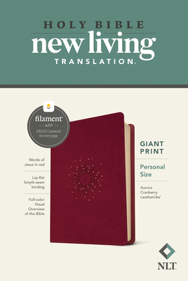 NLT Personal Size Giant Print Bible, Filament Enabled (Leatherlike, Aurora Cranberry, Red Letter) - Tyndale (Creator)