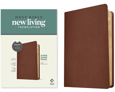 NLT Super Giant Print Bible, Filament Enabled (Genuine Leather, Brown, Red Letter)