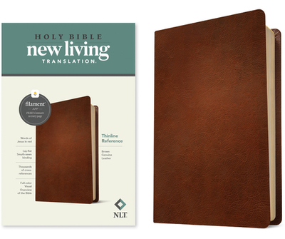 NLT Thinline Reference Bible, Filament Enabled (Genuine Leather, Brown, Red Letter) - Tyndale (Creator)