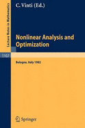 Nonlinear Analysis and Optimization: Proceedings of the International Conference Held in Bologna, Italy, May 3-7, 1982