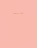Notebook: Beautiful Baby Pink Leather Style with Gold Lettering 150 College-Ruled Lined Pages 8.5 X 11