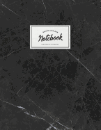 Notebook: Beautiful black marble white label &#9733; School supplies &#9733; Personal diary &#9733; Office notes 8.5 x 11 - big notebook 150 pages