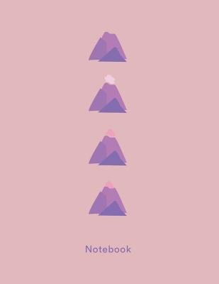 Notebook: Beautiful Pink Purple Volcano Mountain Vertical 150 College-Ruled Lined Pages 8.5 X 11 - Paper Juice